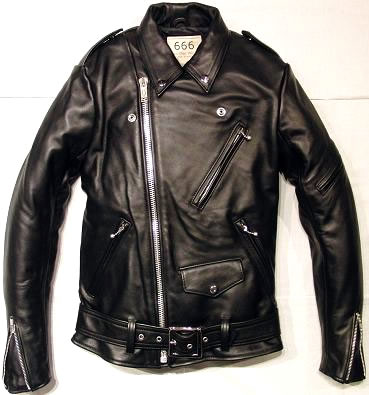 666 LJM-10 タイトフィット フロントベルト レザージャケット