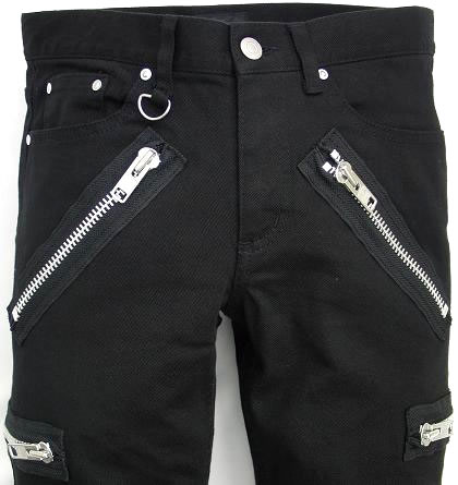 666/ストレッチジップジーンズB デカジップパンツ SOP271